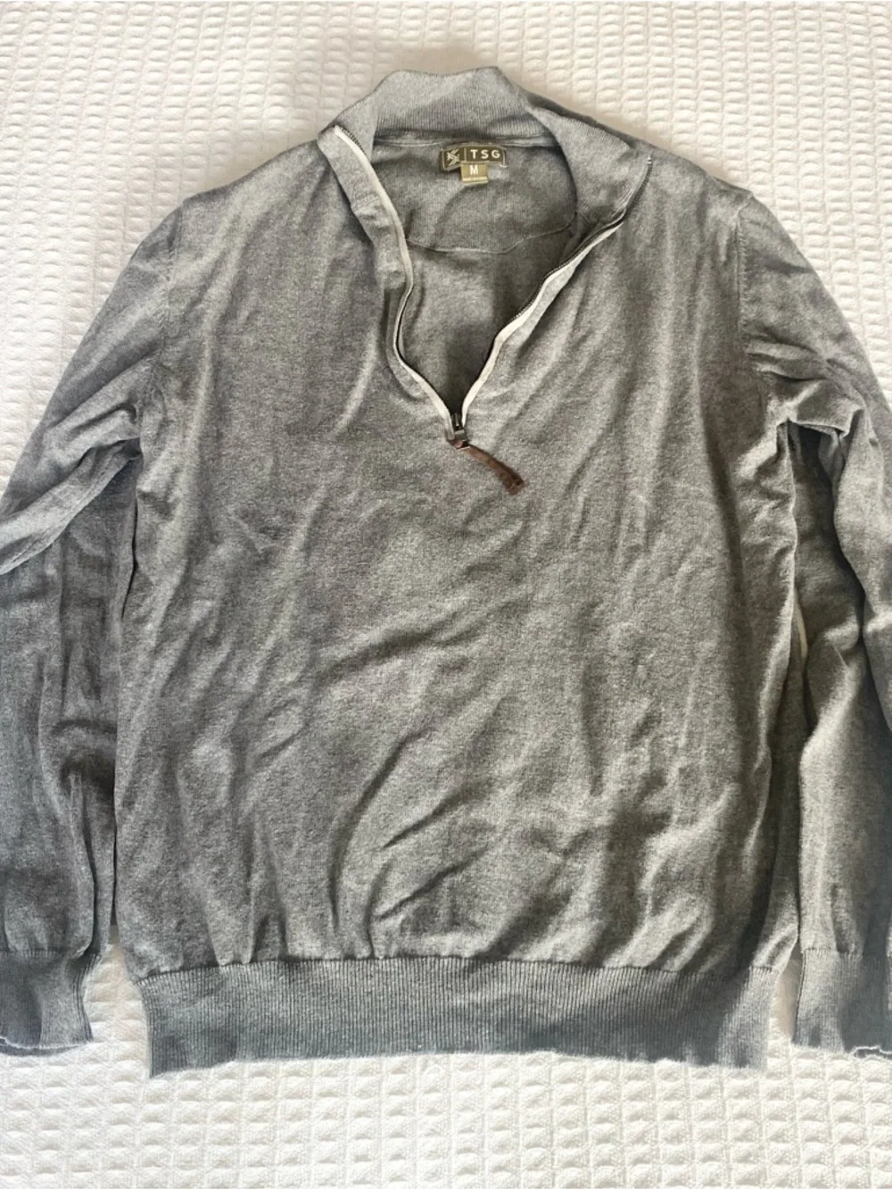 TSG Gray Quarter-Zip cotton cashmere Sweater size medium